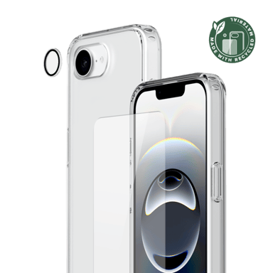 Pack combiné 3 en 1 (Coque hybride invisible, Écran en verre trempé de qualité supérieure et Protecteur de l'objectif de la caméra) pour Apple iPhone 16e, Transparente