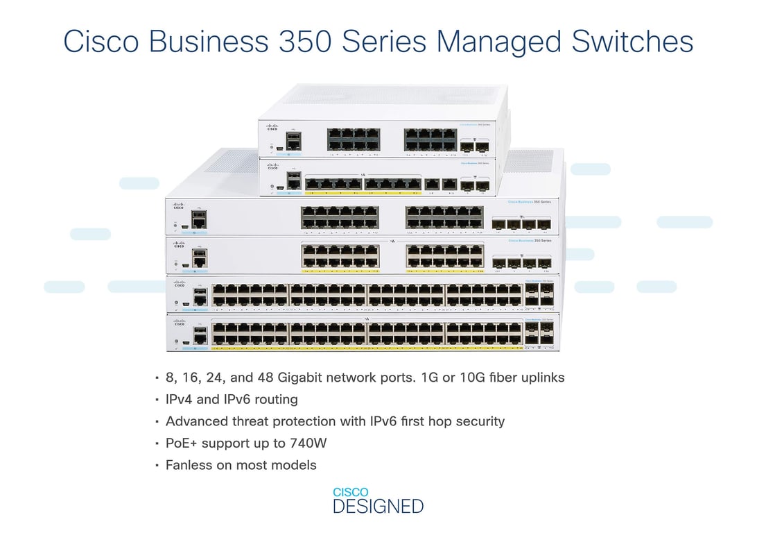 Commutateur administrable CISCO CBS350 48P 48 ports Ethernet Gigabit USB 2.0 - vue 2