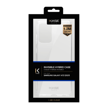 Carcasa híbrida invisible para Samsung Galaxy A72 2021, Transparente