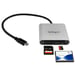 Lector y grabador multitarjetas USB 3.0 con USB-C de StarTech.com para tarjetas de memoria SD, microSD y CompactFlash.