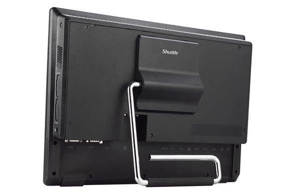 Shuttle All-In-One Barebone POS P520, Intel Celeron 5205U, 4GB, 120GB SSD, schermo multi-touch da 15,6'', senza ventole, funzionamento 24/7