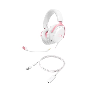 HyperX Cloud III - Auriculares gaming (blancos/rosas)