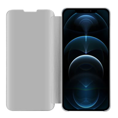 Coque pour Apple iPhone 12 PRO MAX en AGATE ARGENT Clear View Housse de protection Étui de protection miroir avec fonction de support Protection à 360 degrés
