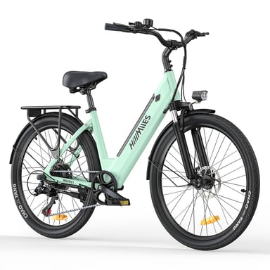 HillMiles MileCity 250 W 26 pollici 36 V 13 Ah bici da turismo elettrica con sensore di coppia-Verde