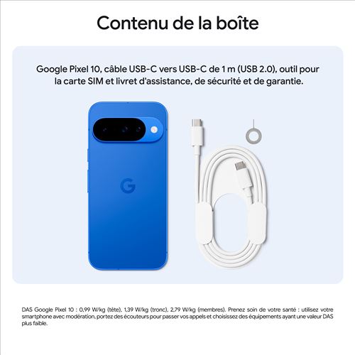 Pixel 10 (5G) 128 Go, Bleu - Neuf