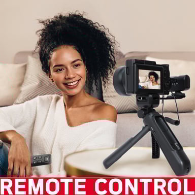 AGFA PHOTO Realishot VLG-4K Kit Vlogging - Caméra 24MP, Vidéo 4K, Ecran LCD 3'', Zoom Numérique 16X, Capteur CMOS, Batterie Lithium - Noir