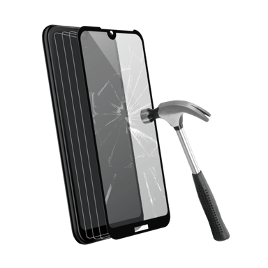 Protezione dello schermo in vetro temperato (100% di copertura della superficie) per huawei Y5 2019, Nero