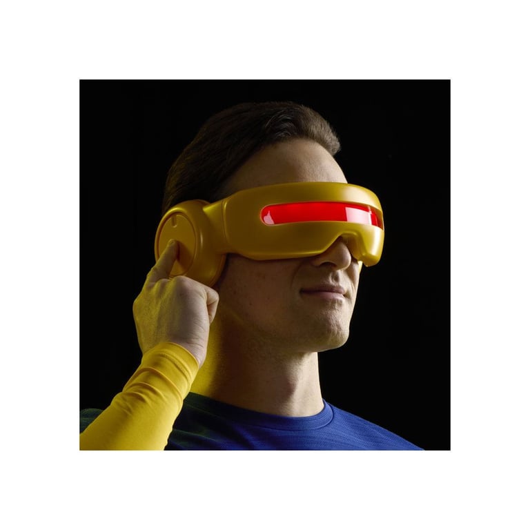 Visière Cosplay Marvel Legends Cyclops X Men '97 Hasbro 1:1 doréjaune avec bande optique éclairante accessoire faisceau Neuf - vue 4