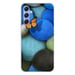 Coque en silicone - Compatible Samsung Galaxy A34 5G - design papillon galet bleu
