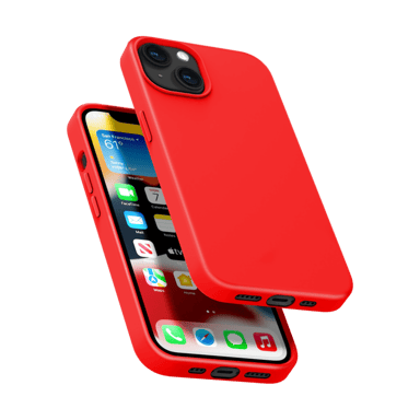 Carcasa de gel de silicona suave a prueba de golpes para Apple iPhone 13, Rojo Fuego