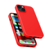 Carcasa de gel de silicona suave a prueba de golpes para Apple iPhone 13, Rojo Fuego
