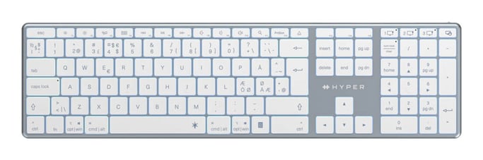 HYPER HS2310NO tastiera casa/ufficio Bluetooth QWERTY Nordico Grigio