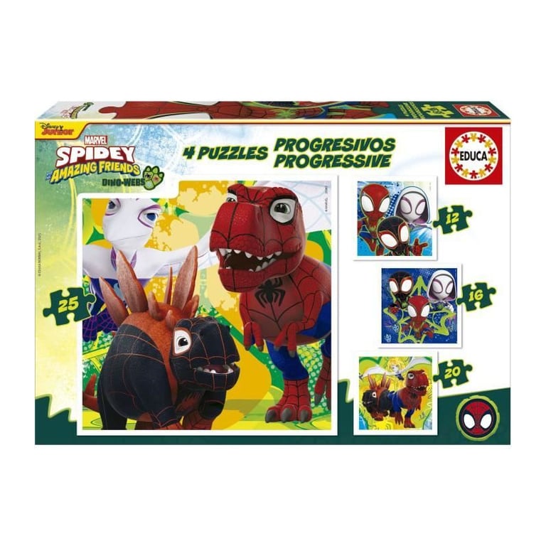 Puzzles progréssifs EDUCA Dino Spidey 12+16+20+25 pièces - vue 7