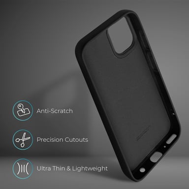 Moozy Lifestyle. Coque conçue pour Samsung A51, noire – Coque en silicone liquide avec finition mate et doublure en microfibre douce.