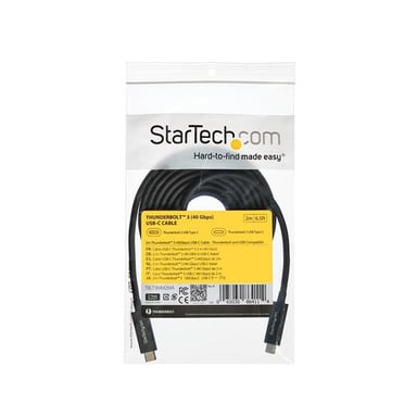 StarTech.com Cavo Thunderbolt 3 da 2 m con Power Delivery 100 W - 40 Gbps