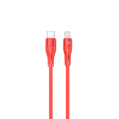 Câble Tellur Silicone Type-C vers Lightning, PD18W, 1m, rouge