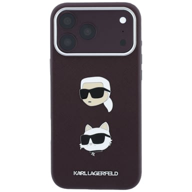 Étui Karl Lagerfeld Saffiano pour iPhone 18 Pro Max / 17 Pro Max, couleur bordeaux