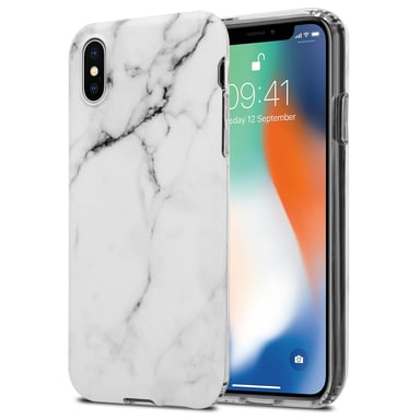 Coque pour Apple iPhone XS MAX en Marbre Blanc Gris No. 23 Housse de protection Étui en silicone TPU avec motif mosaïque