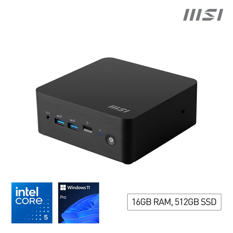 MSI Cubi NUC 1M I5 FS W11P workstation Intel Core 5 DDR5 SDRAM SSD Windows 11 Pro Mini PC Neuf