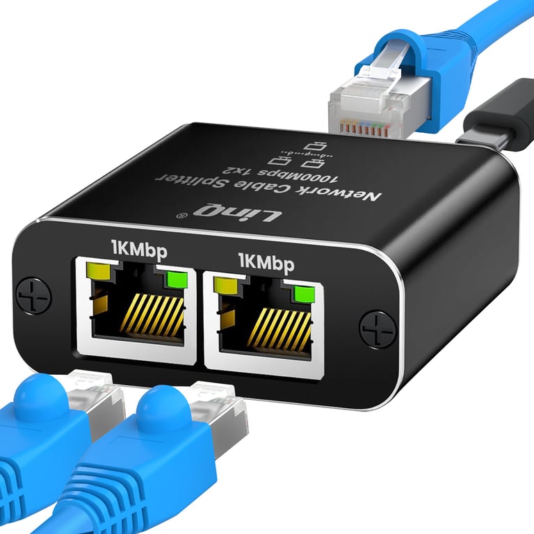 Duplicatore Ethernet RJ45 Gigabit 1000Mbps 2 dispositivi in simultanea ...