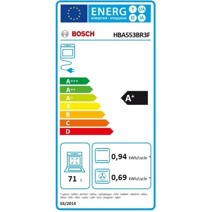 BOSCH Four encastrable multifonction nettoyage EcoClean HBA553BR3F - vue 9