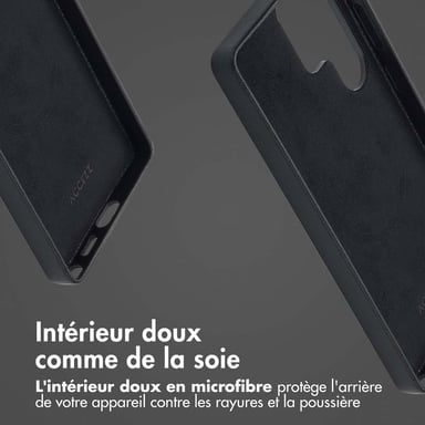 Accezz Coque arrière en cuir avec Magsafe pour Samsung Galaxy S25 Ultra - Onyx Black