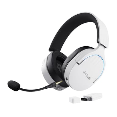 Auriculares Gaming Inalámbricos con Micrófono Trust Gaming GXT 491 Fayzo- Bluetooth- Jack 3.5- Blancos