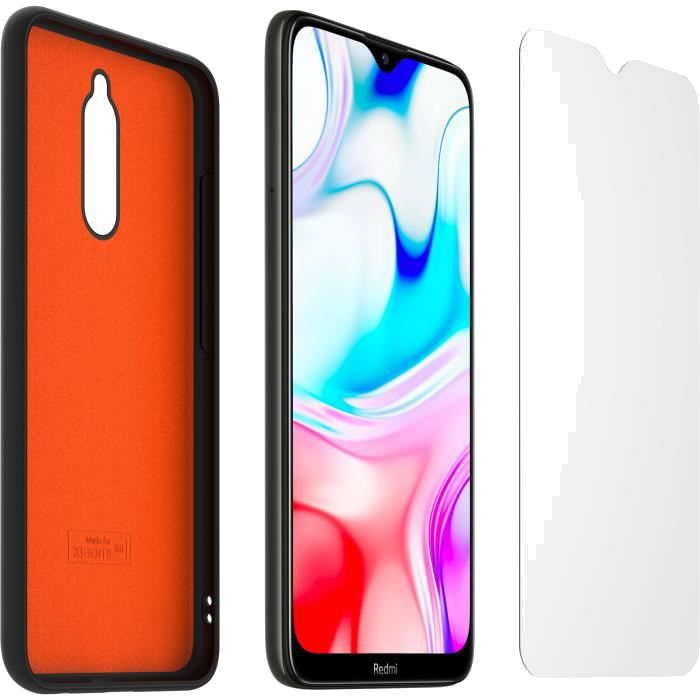 Pack Coque et Verre trempé pour Xiaomi Redmi 8 + Assurance casse durant 12 mois