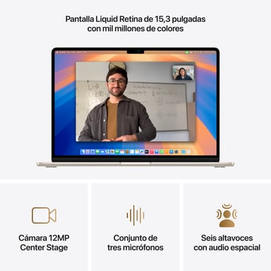 Macbook Air M4 (2025) 15', 512 Go 24 Go Apple GPU 10, Lumière stellaire - QWERTY ES