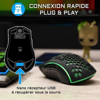G-Lab Tungsten Keyboard Combo Wireless FR Mouse incluso +USB AZERTY Francese Nero