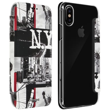 Akashi Nueva York Universal Apple iPhone X / XS Cartera - Multicolor