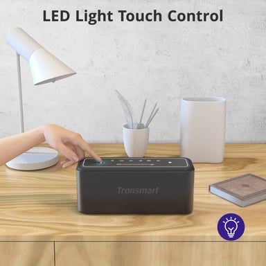 Altavoz Bluetooth Tronsmart Mega Pro de 60W, panel táctil intuitivo, 3 efectos de ecualización, tecnología SoundPulse, emparejamiento estéreo inalámbrico, conexión NFC, powerbank integrado, asistente de voz, altavoz inalámbrico para el hogar.