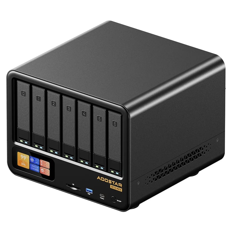 Aoostar WTR MAX 11 Bays NAS Mini PC Barebone (Sans RAM ni SSD) Triple Affichage HDMI Plus DP Plus USB4 2*LAN 2.5G 2*LAN 10G