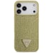 Custodia Guess con logo triangolo strass per iPhone 17 Pro Max oro