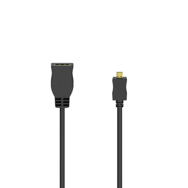 Adaptador de cable HDMI, T.-D macho (micro)/fem. T.-A, Ethernet, dorado