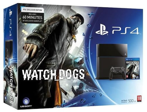 Consola PS4 500 GB Negra + Watch Dogs