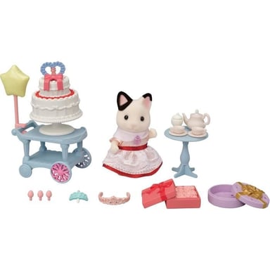 Figurines miniatures - 5646 - La fille Chat bicolore et son goûter d'anniversaire
