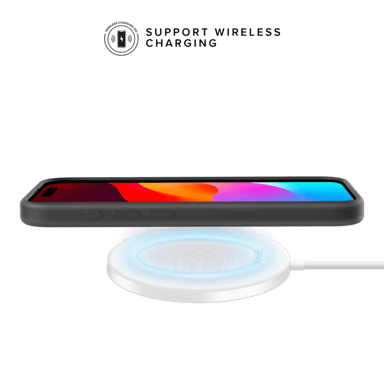 Coque antichoc en gel de silicone doux pour Apple iPhone 15 Pro, Noir satin