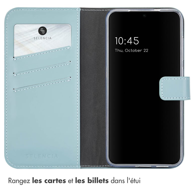 Selencia Étui de téléphone portefeuille en cuir véritable pour Samsung Galaxy S25 Neuf - vue 3