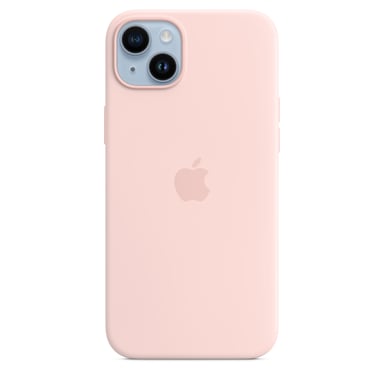 Coque en silicone avec MagSafe pour iPhone 14 Plus Rose craie