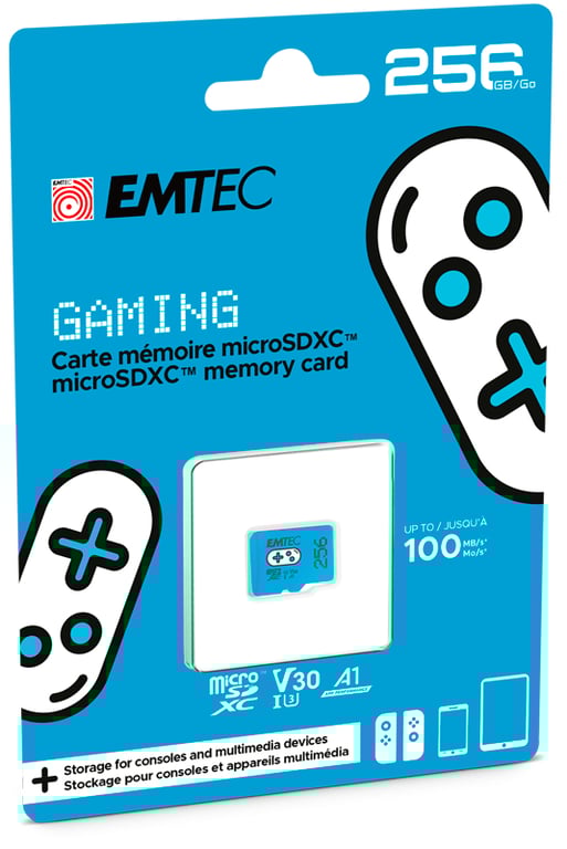 Carte mémoire Gaming microSD UHS I U3 V30 A1A2 Emtec - vue 2