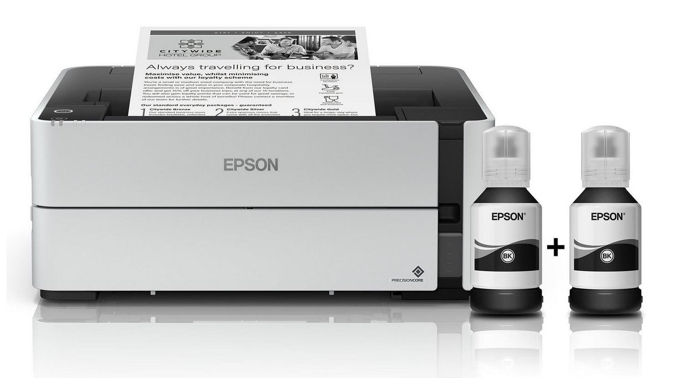 EPSON EcoTank ET M1170 | Imprimante jet d'encre monochrome A4 sans fil réservoir haute capacité Économie de 90% sur les coûts d'impression 20ppm recto verso Ethernet garantie - vue 7