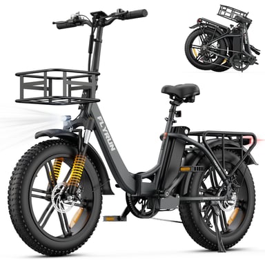 Vélo électrique pliable Flyrun F2014 avec batterie amovible 48 V 13 Ah – Gris