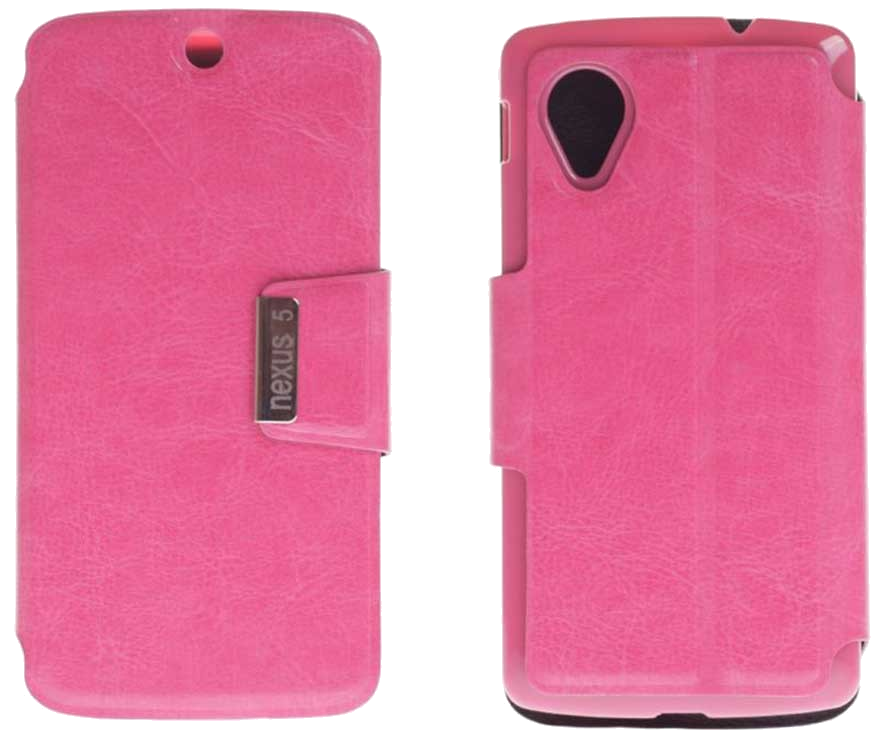 Etui Folio compatible Rose Fushia LG Google Nexus 5