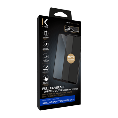 Protezione dello schermo in vetro temperato (100% di copertura della superficie) per Samsung Galaxy A12/A32 5G 2021, Nero