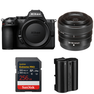 Cámara híbrida Nikon Z5 II + 24-50mm f/4-6.3 + 1 SanDisk 256GB Extreme PRO UHS-II + Nikon EN-EL15c + Ebook ''20 consejos para fotos que impactan''