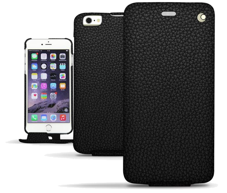 Housse cuir Apple iPhone 6 Plus - Rabat vertical - Ebène ( Sleek P C12 - Black ) - NOREVE