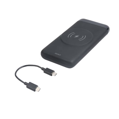 Deltaco PB-Q1003 batería externa Polímero de litio 10000 mAh Cargador inalámbrico Negro