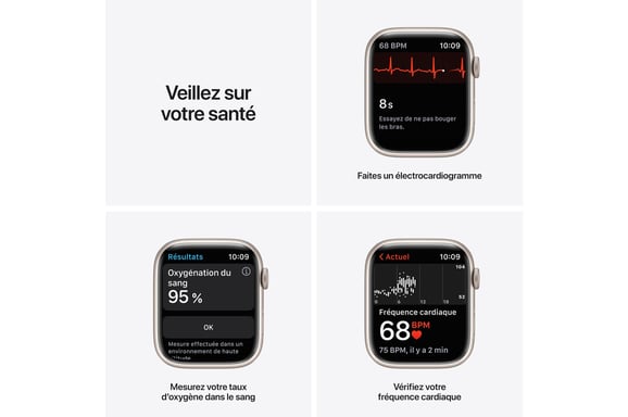 Apple Watch Series 7 OLED 45 mm Digital Pantalla táctil 4G Beige Wifi GPS (satélite)