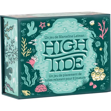 Jeu d'ambiance ASMODEE High Tide - Jeu de placement à 2 joueurs, tuiles en bois, compact - Vert foncé